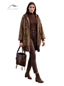 Velvet leopard oversized coat