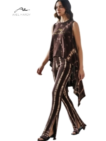 Knit Asymmetry Batik Top