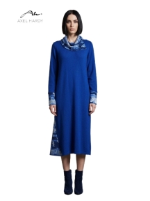 Cobalt Glow  Cotton Knit Dress