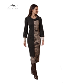 AXEL HARDY™ “ Urban Graphic– Figure-Defining Midi Dress