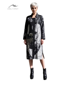 AXEL HARDY™ Marble Monolith — Avant-Garde Convertible Coat / Midi Dress